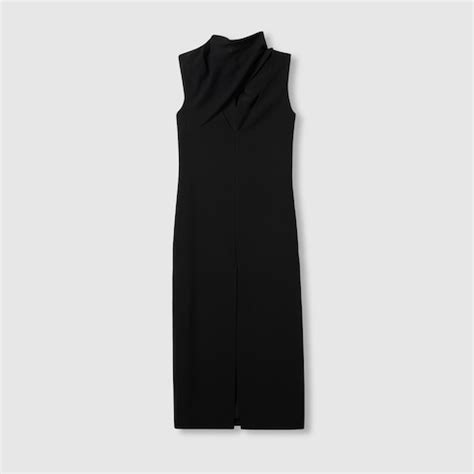 gucci viscose dress|Acetate viscose sable dress in black .